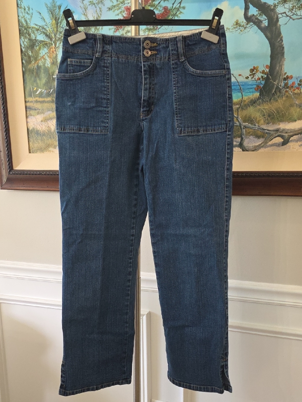 Liz Claiborne Blue Denim Jeans with Light Blue Waistband